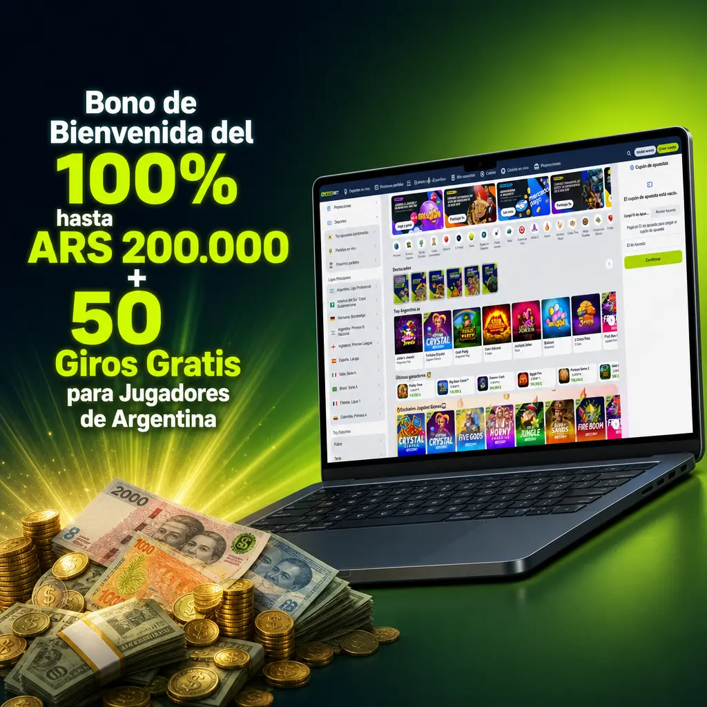 Bono de bienvenida Jugabet 100% hasta ARS 200.000 más 50 Giros Gratis para jugadores de Argentina
